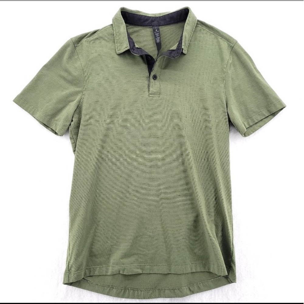 Lululemon Olive Green Polo Shirt Small Men's Short